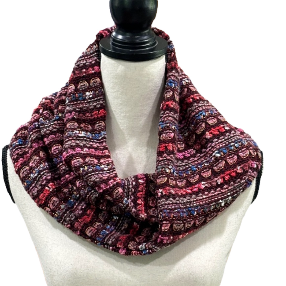 Anthropologie Madison 88 Multicolor Multi Stitch Knit Wide Infinity Scarf